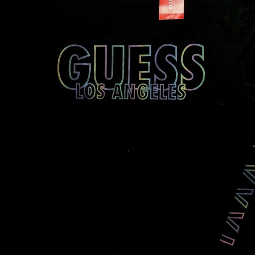 GUESS Los Angeles Men’s Long Sleeve T-Shirt MEDIUM Black w/Purple, Gray Cotton - Picture 5 of 12