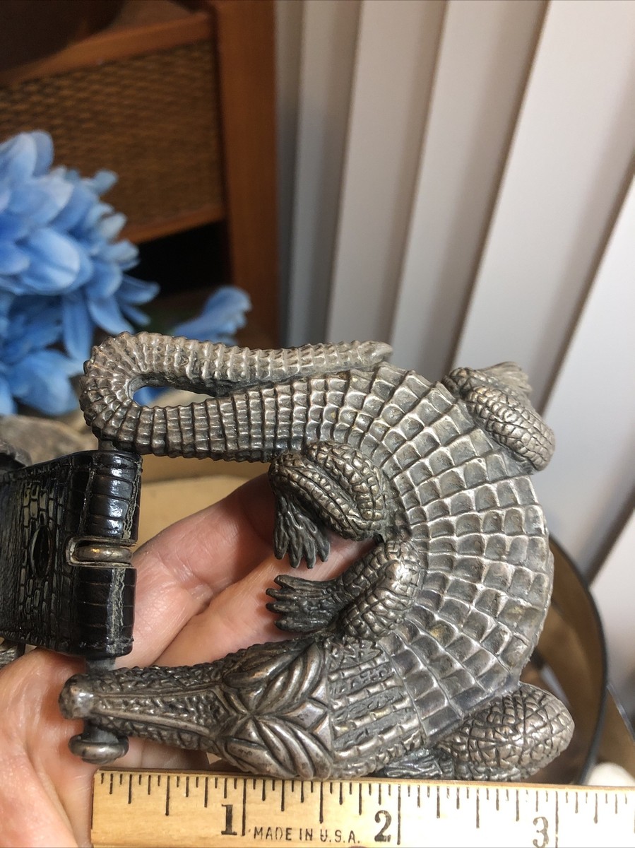Vintage J.DEEGAN Sterling Silver 925 ALLIGATOR Crocodile  display picture 1