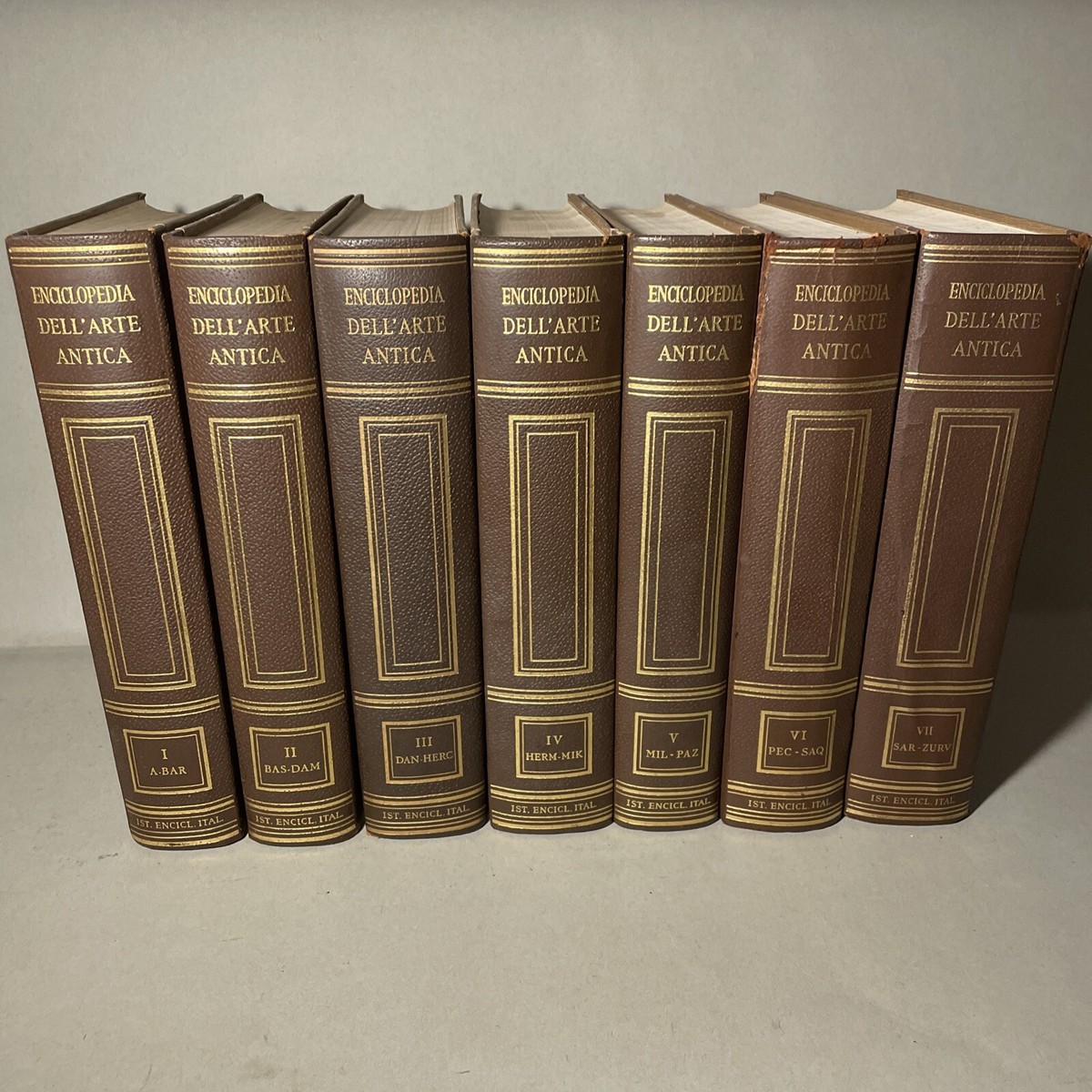 Enciclopedia Dell'Arte Antica Complete 7 Volume Set Hardcover