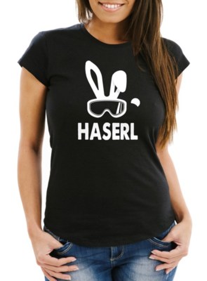 Damen T-Shirt Ski-Haserl Ski-Hase Après Ski Party Ski-Fahrer Snowboard-Fahrer