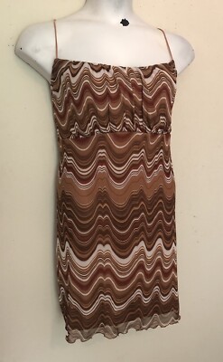 knee length dresses for ladies *Brand New* Brown Mesh Dress with Mesh Tank Overlay main image 1