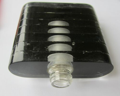 Antique Art Deco Perspex & Glass Perfume Scent Bottle + Stopper Black & Red - Picture 15 of 21