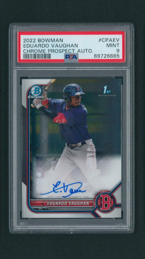 2022 1st Bowman Eduardo Vaughan CHROME PROSPECT AUTO #CPAEV PSA 9 MINT