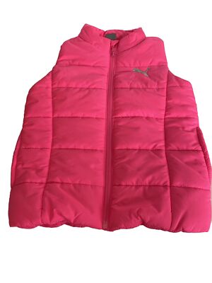 Puma Girls Puffer Vest Size XS (5/6) Pink