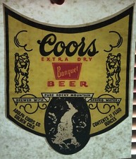 Original Vintage Coors Extra Dry Banquet Beer Iron On Transfer