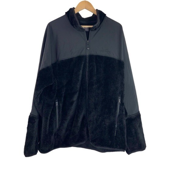 Men's XL Eddie Bauer Black Full Zip Polartec Fleece Shell Jacket
