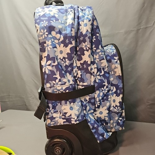 LL Bean Deluxe Rolling Backpack 19" Carry-on Blue School Travel Wheeled Pull Bag - Picture 6 of 15
