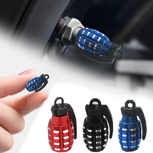4x Estilo Granada Neumático Coche Rueda Válvula Vástago Aire Polvo Cubierta Tornillo Accesorios - Imagen 2 de 15