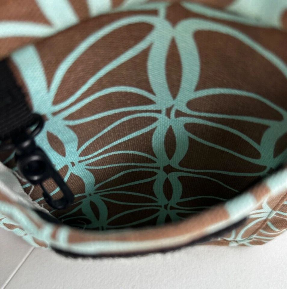 KAVU Keepalong Marrón Azul Estampado Cuerda Eslinga Pequeño Bolso de Lona Cartera Geo 11x9 Foto 3 de 4