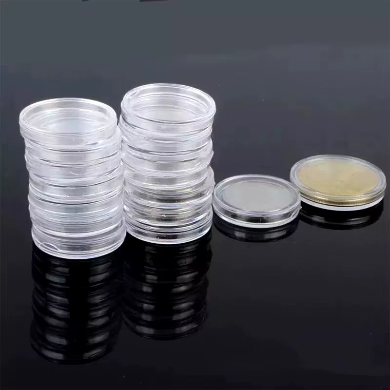 100 pièces Capsules pour pièces de monnaie 27mm pour 2 euro Stockage avec boîte - Photo 3/4