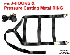 2x Car Dolly Wheel Net Tire Basket Tow Strap J-Hook Heavy Duty Tie Down BK