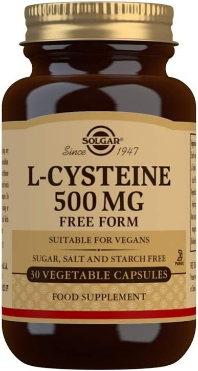 Solgar L-Cysteine 500mg Free Form 30 Vegetable Capsules