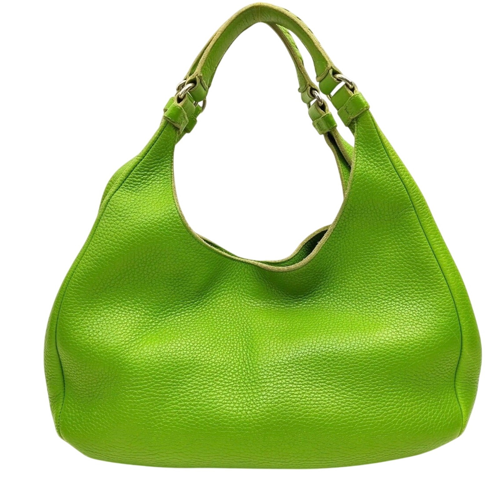 Bottega Veneta Campana Leather Hobo Bag Lime Green