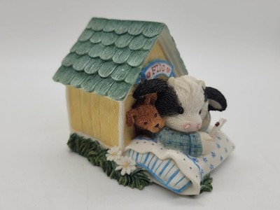 Enesco Marys Moo Moo Figurine Cud You Heifer Forgive Me Fido Dog House NO BOX
