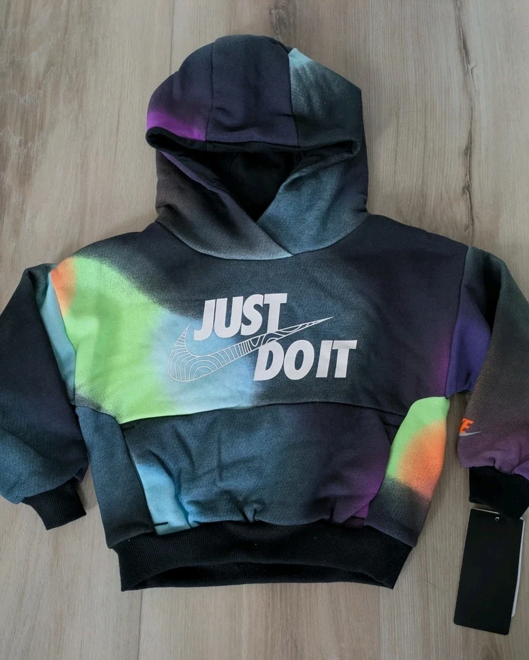 Nike Hoodie & Jogger Pants Set Boys Size 4 NWT Black/Multi Color  - Image 2 of 4