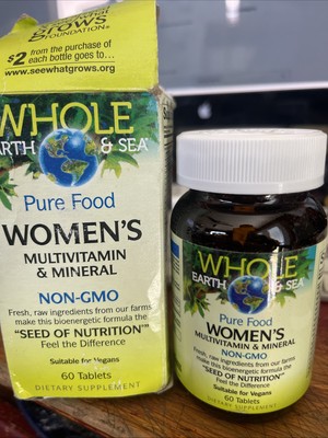 Natural Factors Whole Earth&Sea Pure Food Women's 50+Multivit&Mineral,60 Tabs