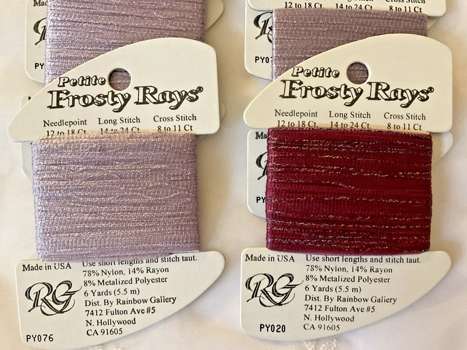 Rainbow Gallery Thread Petite Frosty Rays Lot of 7 Metallic Assorted Purples New - Image 3 of 3