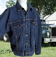 VTG Levis Type 3 III Big E Trucker Jacket Mens M Dark Wash Denim Jean USA Made