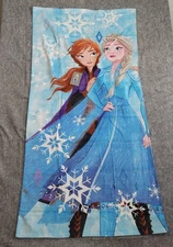 Disney Store Beach Towel Princess Frozen Elsa Anna NWT 29" x 59" Cotton Summer 
