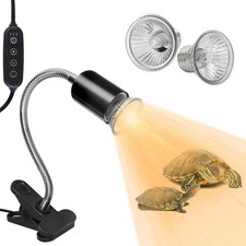 Reptile Heat Lamp with Clamp, Aquarium Lamp-Dimmable and Timer,  warm