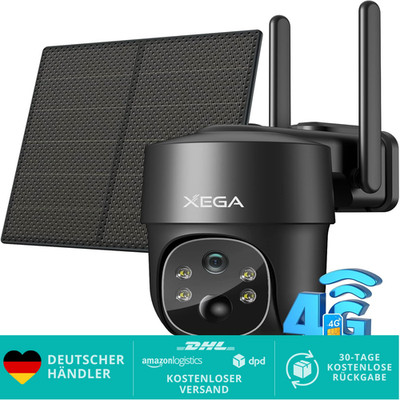 Xega 4G LTE Überwachungskamera Solar 2K HD 3MP PTZ