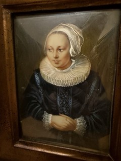 ANTIQUE FINE OLD MASTER STYLE PORTRAIT MINIATURE OF UNKNOWN LADY OIL ON BOARD
