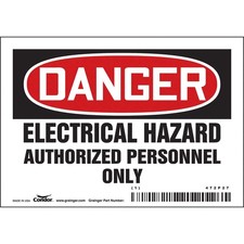 CONDOR 472P27 Safety Sign,3.5in x 5in,Vinyl 472P27