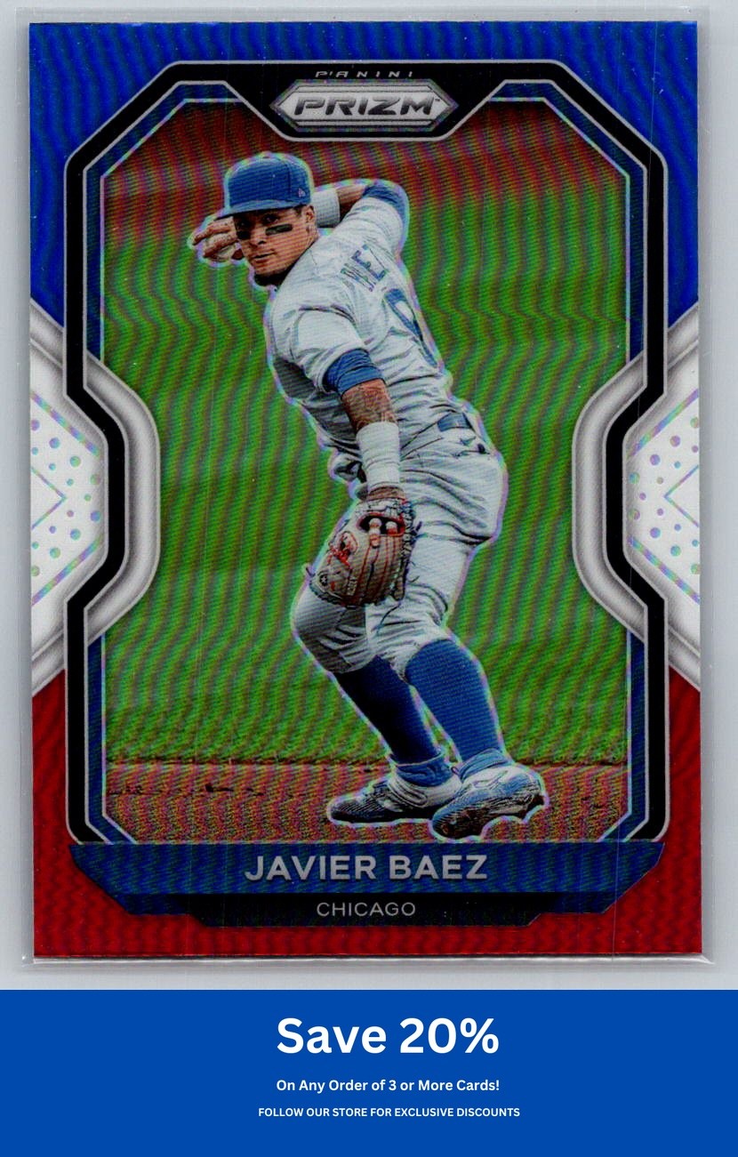 Javier Baez 2021 Panini Prizm #107 Red/White/Blue Prizm Chicago Cubs