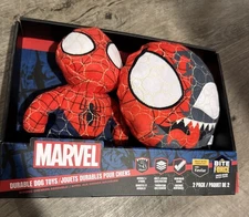 NEW Bite Force Marvel Dog Toys, 2-pack: Spider Man