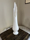 Beautiful Vintage Fenton Milk Glass Swung Vase Hobnail 21” Tall 12 Fingers