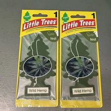 (2) WILD HEMP Little Trees Hanging Car Air Freshener New/Sealed