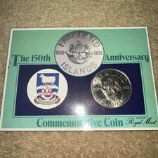 FALKLAND ISLANDS 1983 150th ANNIVERSARY UNC 50 PENCE CROWN - sealed pack