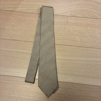 Alexander McQueen Krawatte Beige Streifen Seide
