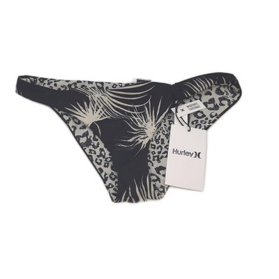 Hurley Damen W RVSB Floreetah Surf Bottom Bikini Hose Black Palm XS