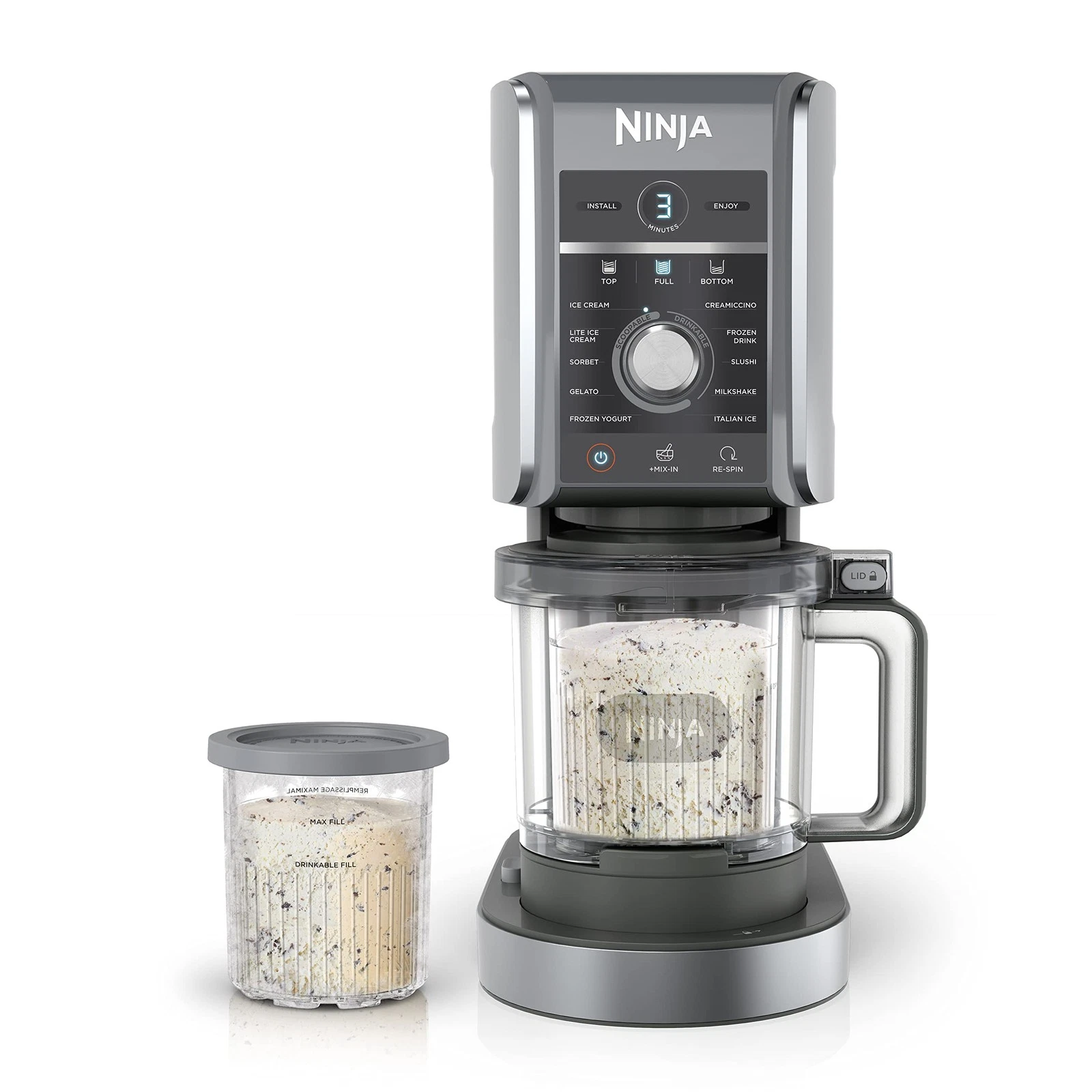 Ninja CREAMi Deluxe Ice Cream Maker Treats and Frozen Desserts Sorbet Milkshakes
