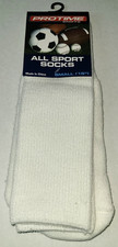 white SPORTS TUBE SOCKS soccer football baseball fits children's shoe sizes 6-13