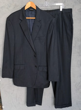 Jos A Bank 2 Pc Suit Mens 43R Blazer 37x31 Pants Navy Stripe 2 Button
