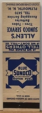 Allen's Sunoco Service Station Plymouth NH New Hampshire Vintage Matchbook Cover