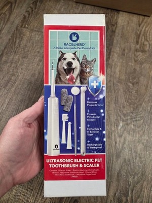 Race + Herd 7-Piece Complete Pet Dental Kit Teeth Cleaning Kit Scaler Electric