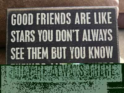 Primitives By Kathy Good Friends Are Like Stars Wood Plaque Sign Black/White