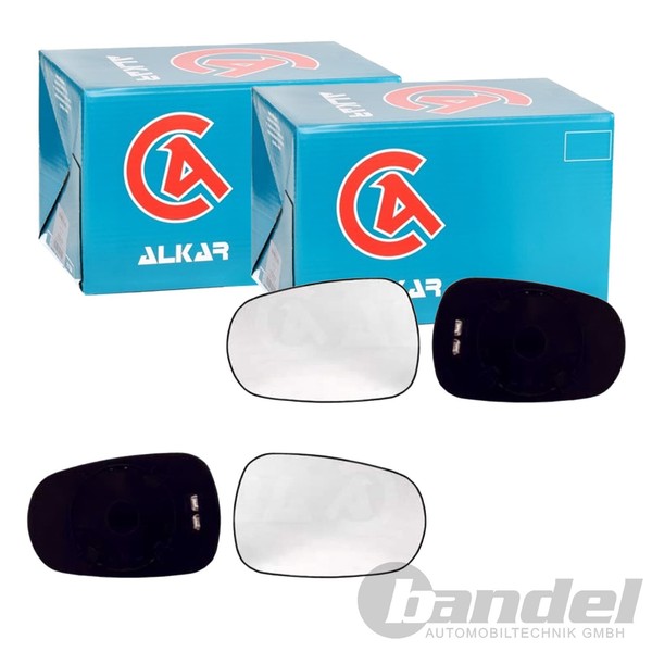 2X Alkar Spiegelglas Beheizbar Plan Passend FüR Nissan Micra Renault Clio Megane-image