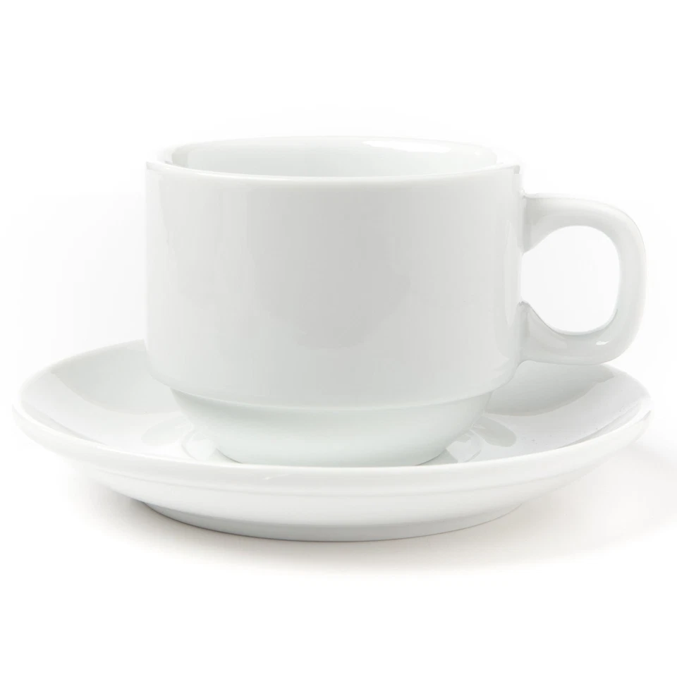 Tazas y platillo de café turco espresso de porcelana apilable de 4 onzas con ch... Foto 2 de 4