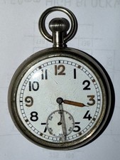 c1940 WWII British Record GSTP No.17736 Military Pocket Watch Working