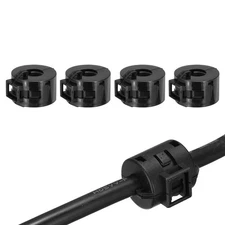 11.4mm Clip-on Ferrite Ring Core for Cable, Black 4pcs