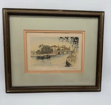 Vintage Henri Le Riche (French, 1868-1944) Signed Etching NOTRE DAME with BRIDGE