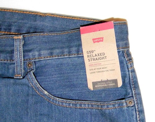 LEVI'S - Men's NEW 559 Relaxed Straight Fit Jeans 38"W X 30"L Blue Denim - Picture 4 of 7