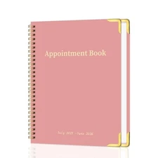 Appointment Book 2025-2026 Weekly & Monthly Daily A4(Jul 2025 - Jun 2026) Pink