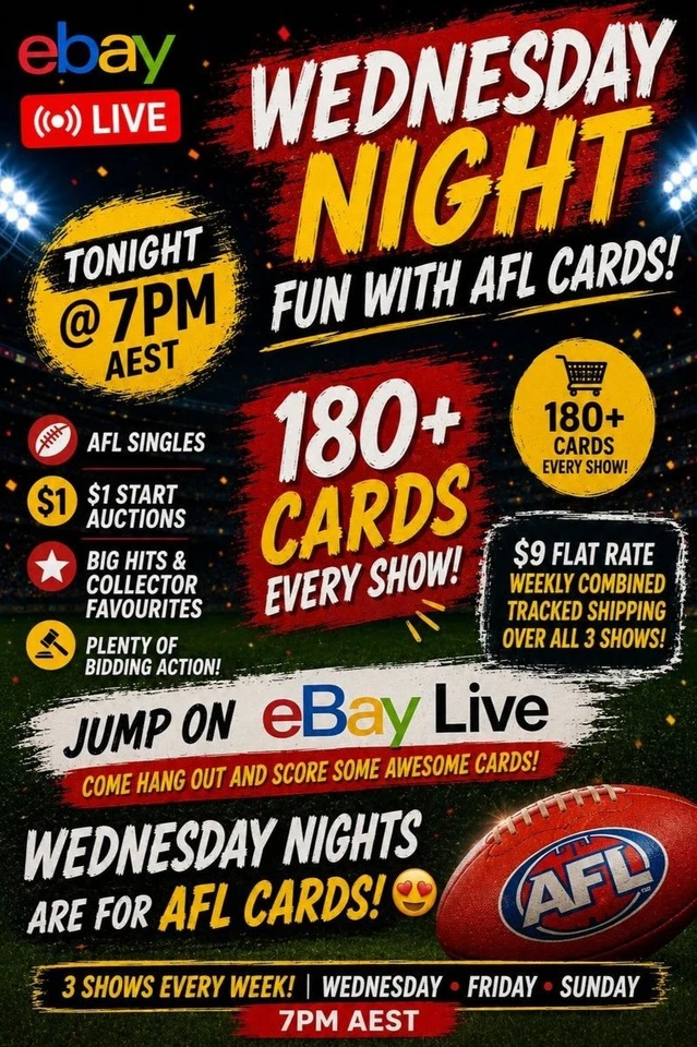 AFL CARD SINGLES - $1 START AUCTIONS
