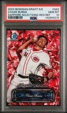 2024 Bowman Draft - Chase Burns #SS2 Sapphire Selections RED Refractor /5 PSA 10