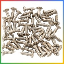 Guitar Bass Pickguard Screws Chrome 3mm Phillips Oval Head 50 Pcs
